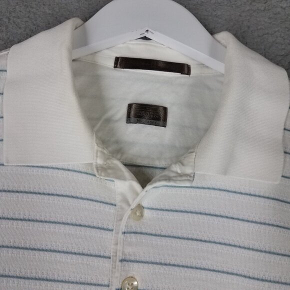 Nike Tiger Woods Polo Shirt Adult Medium White Stripe Falcon Point Golf Club Men - Picture 3 of 15